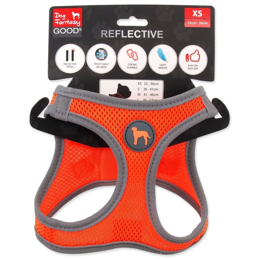 Postroj Dog Fantasy Puppy XS oranžový 32-36cm