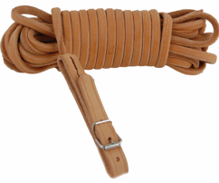 Barvářská šňůra ukončená přezkou - 6 mm, přírodní