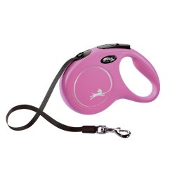 Flexi New Classic pásek M 5 m (25 kg) růžová