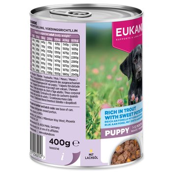 Konzerva EUKANUBA Puppy bohatá na pstruha s batáty 400 g