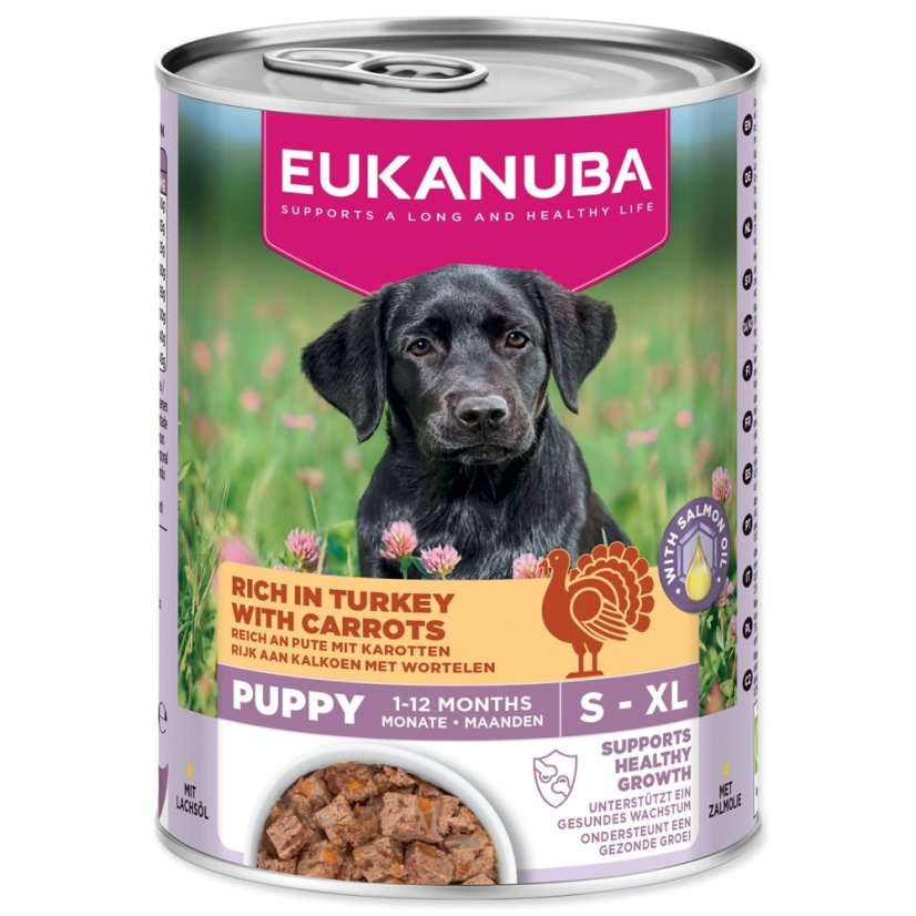 Konzerva EUKANUBA Puppy bohatá na krůtí s mrkví 400 g