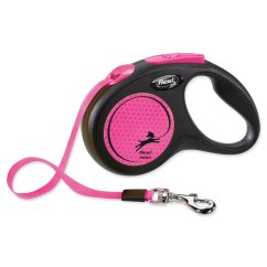 Vodítko Flexi Neon páska S růžové 5m