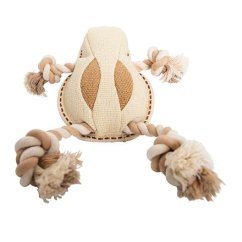 Žába na laně HipHop Dog, 33 cm, robustní hračka pro psy, tkaná látka, přírodní