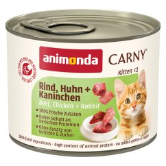 ANIMONDA konzerva CARNY Kitten - hovězí, kuře+ králík 200g