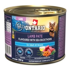 Konzerva Ontario Adult jehněčí pate s příchutí rakytníku 200g