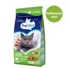 PreVital kočka kastrovaná domácí s krůtím masem 1,4 kg - Poškozený obal - SLEVA 20 %