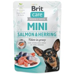 Kapsička Brit Care Mini Sterilised losos a sleď, filety v omáčce 85g