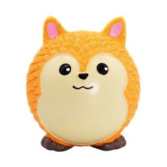 Míček v designu liška, se zvukem, 8 cm, latex, oranžová, HipHop
