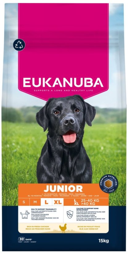 Krmivo EUKANUBA Junior Large rich in fresh chicken 15kg
