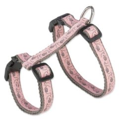 Postroj Trixie pro kočky s vodítkem šedý/růžový 27–45 cm/13 mm, 1,20 m