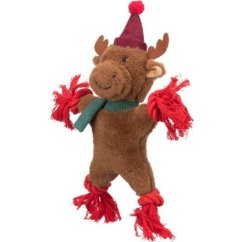 Xmas REINDEER  - vánoční sob 32 cm, píská/šustí, plyš/lano