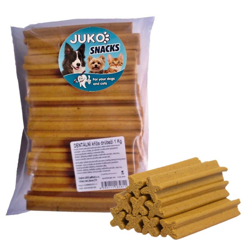 Dentální kříž Drůbeží JUKO Snacks 1 kg 