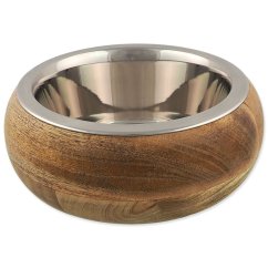 Miska Dog Fantasy nerez v dřevě, zaoblená 840ml