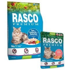 Krmivo Rasco Premium Sterilized tuňák 2kg + 5 kapsiček ZDARMA