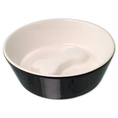 Miska Dog Fantasy keramická černá/bílá kost 18x6cm, 650ml