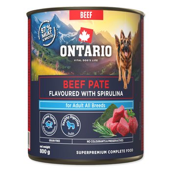 Konzerva Ontario Adult hovězí pate s příchutí spiruliny 800g