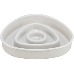 Miska k pomalému krmení, design triangl, 0,35l/15 ×15 cm, plast/TPR, šedá