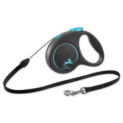 Vodítko Flexi Black Design lanko S modré 5m