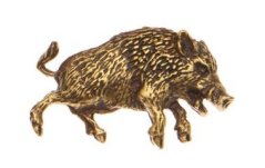 Divočák s otevřeným ryjem (odznak na klobouk)