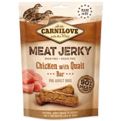 Pochoutka Carnilove Jerky křepelka a kuře, tyčinky 100g