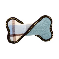 Kost 21 cm, robustní aport pro psy, modrá/žlutá, HipHop Dog