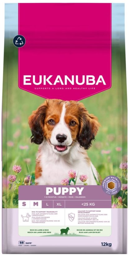 Krmivo EUKANUBA Puppy Small & Medium rich in lamb 12kg