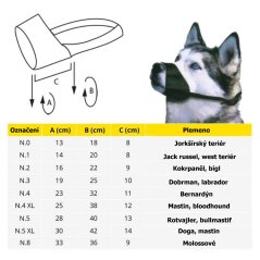 Náhubek ochranný nylon Muzzle č.5 XL doga, mastin