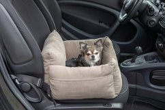Sedačka / pelech do auta, 55 x 50 x 30 cm, šedobéžová