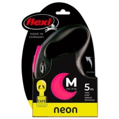 Vodítko Flexi Neon páska M růžové 5m
