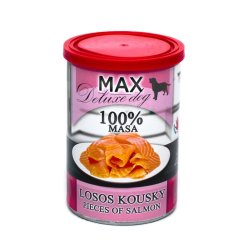 MAX Deluxe Dog losos kousky, konzerva 400 g
