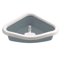 WC rohové s lopatkou, modrošedé