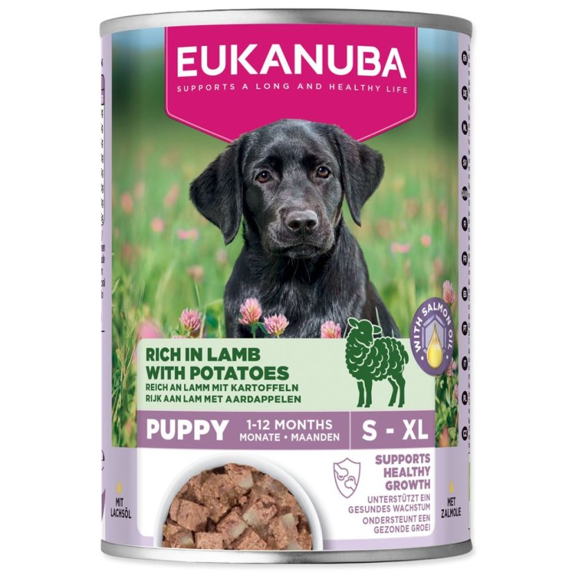 Konzerva EUKANUBA Puppy bohatá na jehněčí s bramborami 400 g