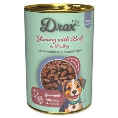 Konzerva Drax Adult s hovězím a drůbežím 415g