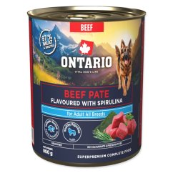 Konzerva Ontario Adult hovězí pate s příchutí spiruliny 800g