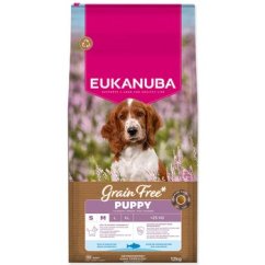 Krmivo  EUKANUBA Grain Free Puppy Small & Medium rich in ocean fish 12kg