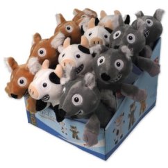 Hračky Dog Fantasy Playful Box Laughing zvířat pískací a šustící ocas mix 29cm 18ks