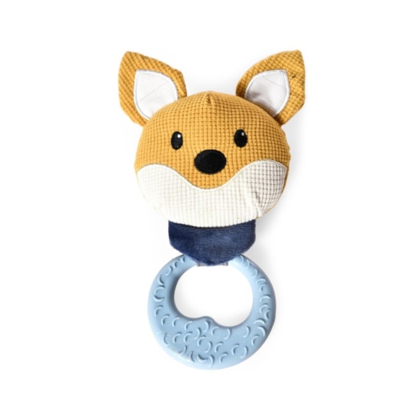 Hračka pískací liška s kroužkem