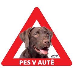 Samolepka pes v autě vnitřní LABRADOR HNĚDÝ