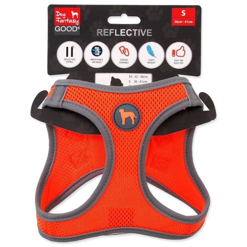 Postroj Dog Fantasy Puppy S oranžový 36-41cm