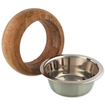 Miska Dog Fantasy nerez v dřevě, zaoblená 1730ml