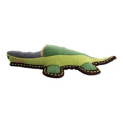 Krokodýl jutový 30 cm, robustní aport pro psy, HIPHOP DOG, zelená/šedá