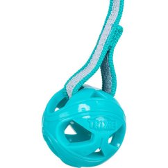 Honeycomb Ball, prodyšný míček s páskem, ø 6 cm/ 23 cm, TPR, tyrkysová