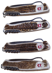 Švýcarský zavírací nůž Victorinox s parohovými střenkami - nůž+pilka+párák