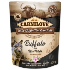 Kapsička Carnilove Dog buvol s lístky růží, paté 300g