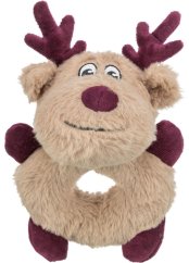 Xmas Reindeer, vánoční plyšový sob - kroužek, 24 cm