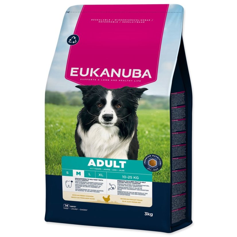 Krmivo EUKANUBA Adult Medium rich in fresh chicken 3kg