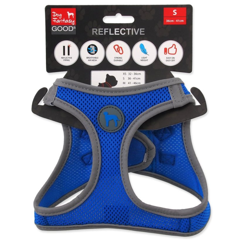 Postroj Dog Fantasy Puppy S modrý 36-41cm