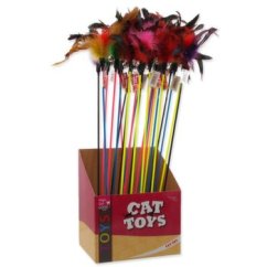 Hračka Magic Cat šidítko s pírky a rolničkou 17cm+49cm 24ks