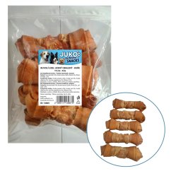 Uzel buvolí uzený obalený kuřecím masem JUKO Snacks 15 cm (6 ks)