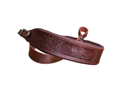 Exkluzivní kožený řemen na zbraň s ražbou motivů zvěře (filc) Zubíček